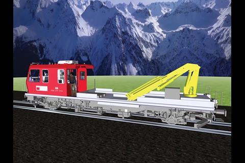 Windhoff self-propelled on-track machine for Swiss Federal Railways.